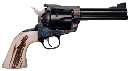[198715234992] Cnc Firearms CNCBLKHWK45 Ruger Blackhawk Limited Production 45 ACP/45 Colt (Long Colt) 6 Shot 4.75" Blued Barrel  &  Cylinder, Color Case Hardened Allor Steel Frame, Stag Grip, Exposed Hammer