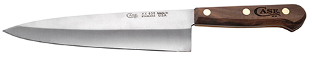 [021205073163] Case 07316 Chef's  8" Fixed Plain Mirror Polished Tru-Sharp SS Blade, Walnut Handle