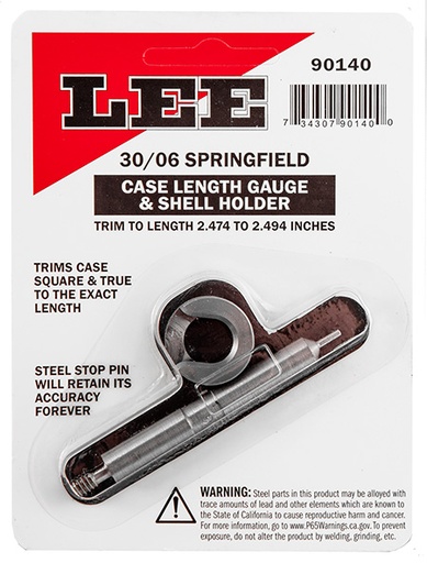[734307901400] Lee Precision 90140 Case Length Gauge  30-06 Springfield Steel Works With Zip Trim Includes Shell Holder