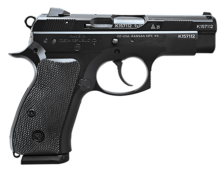 [806703912097] CZ-USA  75D PCT 50th Anniversary Elite Compact 9mm Luger 15+1 3.75" Black Steel Barrel  &  50th Anniversary Engraved/Serrated Slide, Black Polycoat Aluminum Frame w/Beavertail, Black Rubber Grip