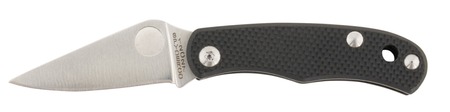 [716104000425] Spyderco C133GBKP Bug 1.27" Satin 12C27 Sandvik SS Blade, Black Textured G10 Handle