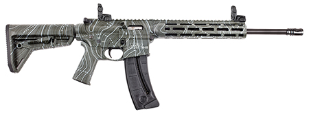 [022188904376] Smith  &  Wesson 14469 M & P15-22 Sport 22 LR 25+1 16.50" Black Threaded Barrel, Overall OD Green Topographic Cerakote Polymer Receiver w/Picatinny Rail, M-LOK Handguard, Adj Magpul Moe SL Polymer Stock  & 