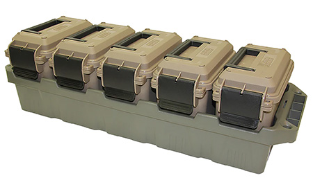 [026057362663] MTM Case-Gard AC5C 5-Can Ammo Crate Mini Dark Earth/Army Green Polypropylene