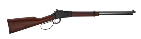 [619835011619] Henry H001TP22M Tracker Carbine 22 WMR 13+1 20" Blued Octagon Barrel, Black Aluminum Grooved Receiver, American Walnut Fixed w/Pistol Grip Stock
