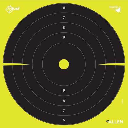 [026509062134] Allen 15214-30 EZ Aim Splash  Bullseye Hanging Paper Black/Chartreuse 30Pack