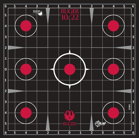 [026509060901] Allen 27991 Ruger 10/22 Adhesive Target Black/Red 5Pack