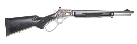 [199874725673] Cnc Firearms CNCRAZ10MM Marlin 1894 SBL Wild Boar 10mm Auto 16" Polished Stainless Steel, Polished Engraved Receiver, Gray Fixed Laminate Stock