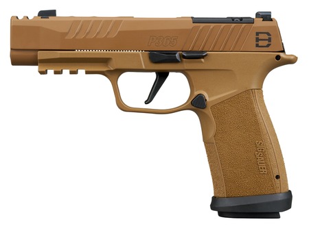 [798681737284] Sig Sauer 365XF9DH310 P365 DH3 Compact 9mm Luger 10+1 3.70" Black DLC Barrel, Coyote Cerakote Stainless Steel Lightening Cut/Optic Ready/Serrated Slide  &  Frame w/Picatinny Rail, Interchangeable Backst