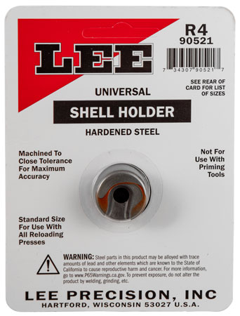 [734307905217] Lee Precision 90521 Shell Holder Universal Size #4R Steel Capacity 1 Casing Works With Standard Reloading Press Includes Shell Holder