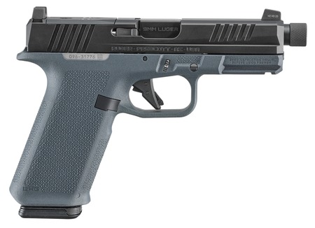 [736676194476] Ruger 19447 RXM  9mm Luger 17+1 4.50" Black FNC Nitride Alloy Steel Threaded Barrel  &  Optic Ready/Serrated Slide, Stealth Gray Polymer Frame w/Accessory Rail, Textured Grip, RMR/RMSc/DeltaPoint Pro Fo