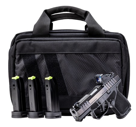 [850067485810] Rost Martin RM1SBLKOSP(COMP)SPL RM1S Comp Bundle 9mm Luger 12+1 15rd 3.60" Compensated Barrel, Black Nitron Steel Integrated Compensator/Serrated w/Optic Slide, Black Polymer Frame w/Picatinny Rail, T