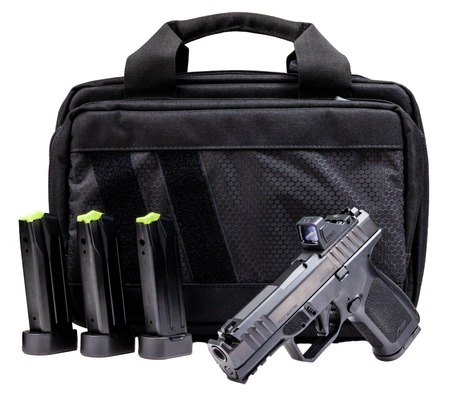 [850067485841] Rost Martin RM1CBLKOSP10CA(COMP)-P RM1C Comp Bundle *CA Compliant Compact Frame 9mm Luger 10+1 4" Compensated Barrel, Black Nitron Steel Integrated Compensator/Serrated w/Optic Slide, Black Polymer Fr