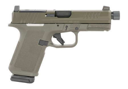 [736676194407] Ruger 19440 RXM  Sports South Exclusive Compact 9mm Luger 15+1 4" Black FNC Nitride Threaded Barrel, OD Green Alloy Steel Optic Ready/Serrated Slide, OD Green Polymer Frame w/Accessory Rail, Textured