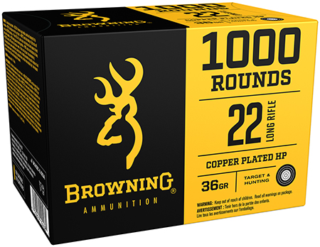 [000000000020] Browning Ammo B194122000 BPR Performance Rimfire  22LR 36gr Plated Hollow Point 1000 Per Box/2 Case