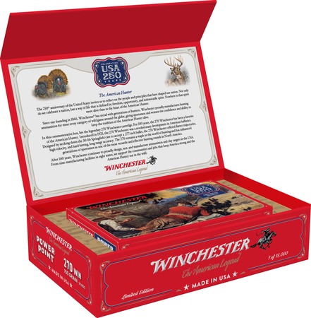 [020892234826] Winchester Ammo X270250 USA 250th Commemorative Box Series 270Win 150gr Power Point 20 Per Box/6 Case