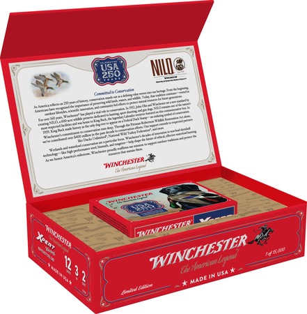 [020892029972] Winchester Ammo WEX12250 USA 250th Commemorative Box Series 12Gauge 3" 1 1/8oz 2Shot 10 Per Box/6 Case