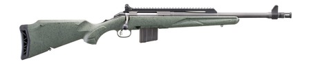 [736676469680] Ruger 46968 American II Scout 350 Legend 5+1 16.10" Cobalt Cerakote Threaded Barrel, Alloy Steel Receiver w/Scope Rail, Leaf Green Splatter Adj LOP Synthetic Stock