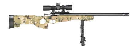 [611613021476] Crickett KSA2147 Precision Gen2 22 LR 1rd Blued Threaded Bull Barrel, Drilled  &  Tapped Receiver, MultiCam Skeletonized Synthetic Stock