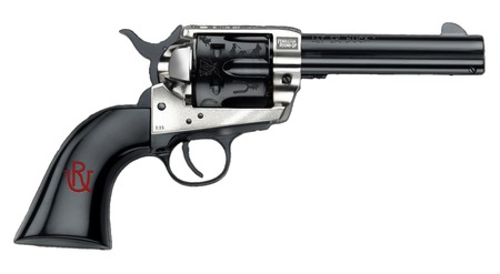 [754213618537] Pietta PFI357PR434BP 1873 Great Western II Pendleton Round?Up 357 Mag 6 Shot 4.75" Blued Engraved Barrel  &  Cylinder, Ultra Black Engraved Grip, Exposed Hammer