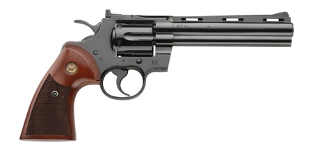 [754213618568] Pietta PFI357BT6CW Blacktooth 357 Mag 6 Shot 6" Blued Vent Rib Barrel, Blued Cylinder  &  Frame, Checkered Walnut Grip, Exposed Hammer