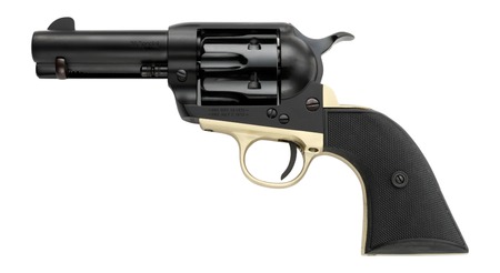 [754213618629] Pietta PFI38ALLOYBR312CB 38 Super 6 Shot 10rd Shot 3.50" Matte Black Alloy Steel Frame w/Brass Backstrap  &  Trigger Guard, Black Checkered Grip