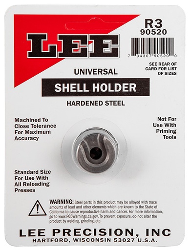 [734307900045] Lee Precision 90004 Shell Holder Universal #19R 9mm Luger / 38 ACP / 40 S&W
