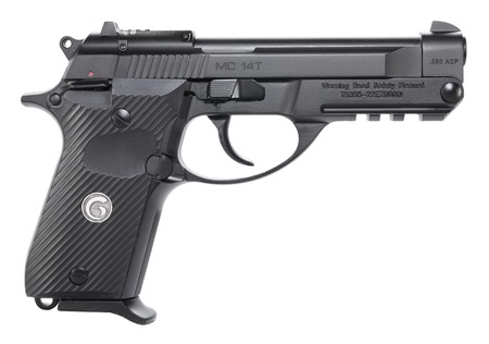 [741566908163] Girsan 390852 MC 14T *CA Compliant 380 ACP 10+1 4.50" Black Tip-Up Barrel, Black Steel Serrated Slide, Black Polymer Frame w/Accessory Rail, Textured Grip, RMSc Footprint