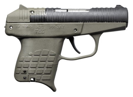 [640832012040] Kel-Tec PR3ATGRN10 PR-3AT Compact Frame 380 ACP 10+1 2.85" Black Rotating Barrel Shroud, Green Polymer Frame