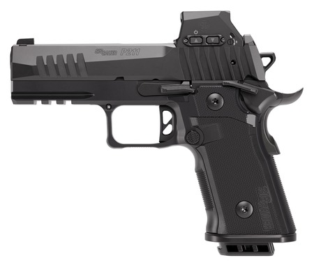[798681740932] Sig Sauer 211CA9GT4RXSL P211 GT4 w/Optic Carry 9mm Luger 21+1 4.20" Black Barrel, Black Nitron Stainless Steel Serrated w/Optic Slide  &  Stainless Steel Frame w/Beavertail  &  Picatinny Rail, G10 Grip Pa