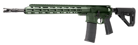[787450951570] US Palm RI00010001ADN Cat4 Storm 5.56 NATO 30+1 16" Black Threaded Barrel, Green Receiver w/Picatinny Rail, M-LOK Handguard, Adjustable Black Polymer Stock, Reduced Angle Grip, Ambidextrous