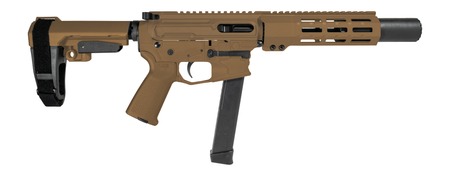 [810188106735] Shark Coast Tactical SCC06735SPFDE9 Sneeky Pete 9mm Luger 30+1 5.50" Black Melonite Threaded Barrel, Flat Dark Earth Cerakote Receiver, SB Tactical SBA3 Brace