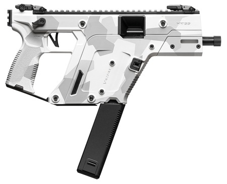 [810172122253] Kriss USA KV103PAD00 Vector SDP Gen3 10mm Auto 33+1 5.50" Black Nitride Threaded Barrel, Arctic Delta Cerakote Receiver w/Picatinny Rail, Rear Picatinny Rail, M-LOK Handguard, White Polymer Grip