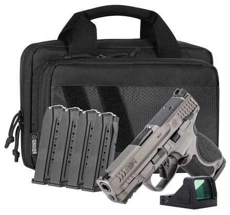 [022188906103] Smith  &  Wesson 14804 M & P M2.0 Bundle 9mm Luger 15+1 3.60" Black Armornite Barrel, Tungsten Gray Cerakote Stainless Steel Serrated w/Optic Slide, Tungsten Gray Cerakote Aluminum Frame w/Picatinny Rail,