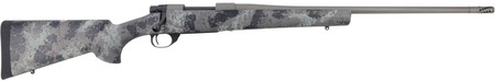 [682146889802] Howa HFN243GL 1500 Fence Line 243 Win 5+1 22" Tungsten Cerakote Threaded Barrel, Tungsten Cerakote Aluminum Drilled  &  Tapped Receiver, Gray Light Camo Fixed Synthetic Stock, Right Hand