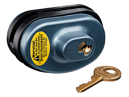 [071649087431] Master Lock 90DSPT Trigger Guard Lock Keyed Different Open With Key Blue Steel/Zinc Adjustable Firearm Fit- Universal