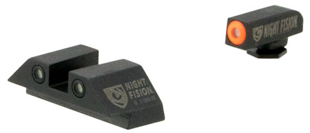 [856386007054] Night Fision GLK001003OGW Tritium Night Sights For Glock  Green Tritium Orange Outline Front Sight- Green Tritium White Outline Rear Sight Glock 17/17L/19/22