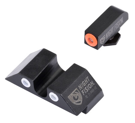 [856386007115] Night Fision GLK001007OGW Tritium Night Sights For Glock  Green Tritium Orange Outline Front Sight- Green Tritium White Outline Rear Sight Glock 17/17L/19/22