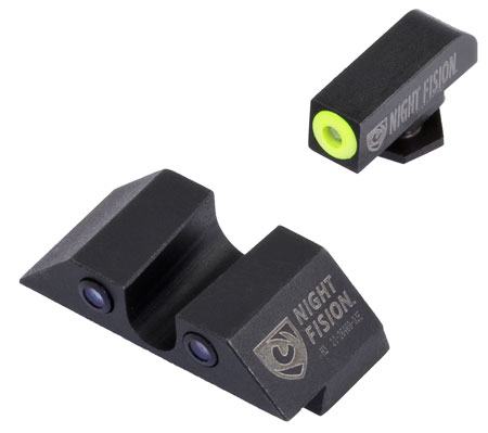 [856386007153] Night Fision GLK001007YGZ Tritium Night Sights For Glock  Green Tritium Yellow Outline Front Sight- Green Tritium Black Outline Rear Sight Glock 17/17L/19/22