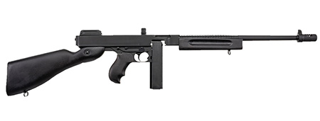 [602686213004] Thompson T1C 1927A-1 Commando Carbine 45 ACP Caliber with 16.50" Barrel, 20+1 Capacity (Stick), Black Parkerized Metal Finish, Black Fixed Stock Right Hand Includes Black Nylon Sling