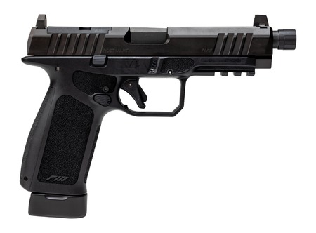 [850067485698] Rost Martin RM1FBLKOSPT RM1F Tactical 9mm Luger 24+1 4.50" Black Threaded Barrel, Black Nitron Steel Optic Ready/Serrated Slide, Black Polymer Frame w/Picatinny Rail, Interchangeable Backstrap Grip, R