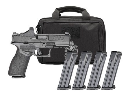 [706397002848] Springfield Armory EC9409BFCPAC Echelon 40F.C Gear Pac 9mm Luger 20+1 4" Black Melonite Barrel, Steel Optic Ready/Serrated Slide, Black Polymer Frame w/Picatinny Rail, Ambidextrous