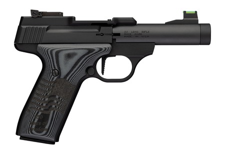 [023614872047] Browning 051611490 Buck Mark Black Label 250 SR 22 LR 10+1 4" Matte Black Bull Threaded Barrel, Optics Cut Receiver, Matte Black Aluminum Frame,  Black G10 Grip w/ Inscribed Waving Flag, RMSc Footprin