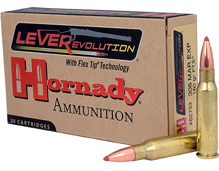 [090255827330] Hornady 82733 LEVERevolution  308MarlinExpress 160gr Flex Tip eXpanding 20 Per Box/10 Case