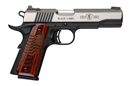 [023614872115] Browning 051122492 1911 Black Label Medallion Pro 250 Full Size 380 ACP 10+1 4.25" Matte Stainless Barrel, Blackened w/Silver Polished Flats Stainless Steel Serrated Slide, Matte Black Polymer Frame w