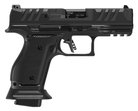 [723364237973] Walther Arms 289699110 PDP  Compact 9mm Luger 10+1 4" Black Polygonal Rifled Barrel, Black Optic Ready/Serrated Slide, Black Steel Frame w/Picatinny Rail, Textured Wraparound Grip