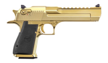 [761226091301] Magnum Research DE44ZNG Desert Eagle Mark XIX 44 Mag 7+1 6" Picatinny Rail Barrel, Gold Zirconium Nitride Serrated Slide  &  Frame