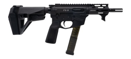 [810165560086] Freedom Ordance FX9P4E-BLK FX9P Elite 9mm Luger 4" Black Nitride Threaded Barrel, Black Anodized Aluminum Receiver w/Picatinny Rail, M-LOK Handguard, Black Polymer SB Tactical SBA5 Brace, Black Polyme