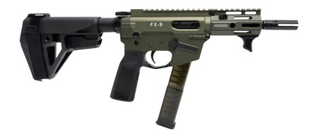 [810165560093] Freedom Ordance FX9P4E-ODG FX9P Elite 9mm Luger 4" Black Nitride Threaded Barrel, OD Green Anodized Aluminum Receiver w/Picatinny Rail, M-LOK Handguard, Black Polymer SB Tactical SBA5 Brace, Black Pol