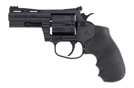 [098289001733] Colt Mfg KCOBRA22-BP3RFO King Cobra Target 22 LR 10rd Shot 3" Blued Vent Rib Barrel, Blued Carbon Steel Cylinder  &  Frame, Black Hogue Overmolded Grip, Exposed Hammer