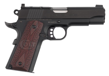 [098289113696] Colt Mfg O4840XE-OR 1911 Lightweight Commander 45 ACP 8+1 4.25" Stainless Barrel, Matte Black Carbon Steel Optic Ready/Serrated Slide, Matte Black Anodized Aluminum Frame w/Beavertail, Black Cherry G1